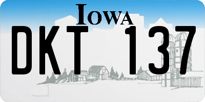 IA license plate DKT137