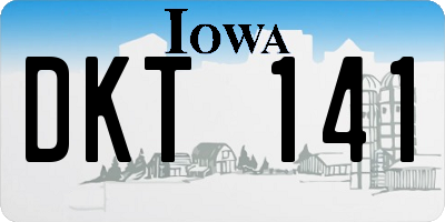 IA license plate DKT141