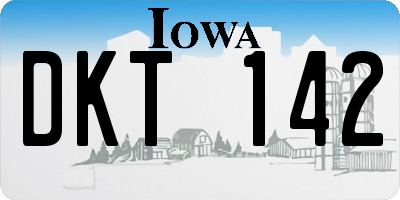 IA license plate DKT142