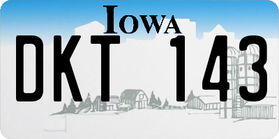 IA license plate DKT143