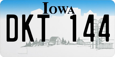 IA license plate DKT144