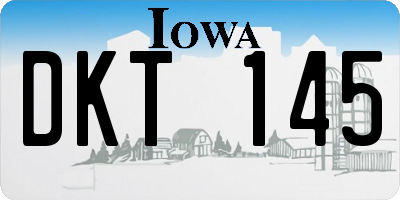 IA license plate DKT145