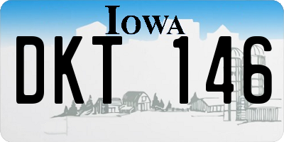 IA license plate DKT146