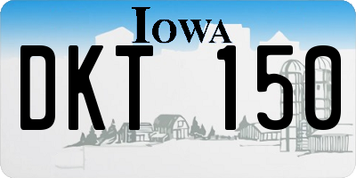 IA license plate DKT150