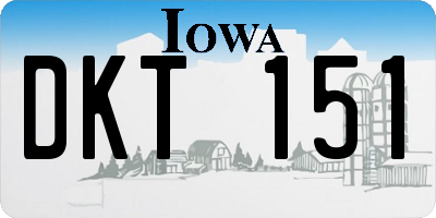 IA license plate DKT151