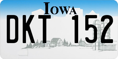 IA license plate DKT152