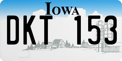 IA license plate DKT153