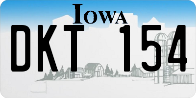 IA license plate DKT154