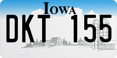 IA license plate DKT155