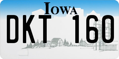 IA license plate DKT160