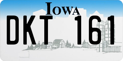 IA license plate DKT161