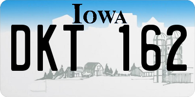 IA license plate DKT162