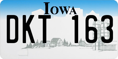 IA license plate DKT163