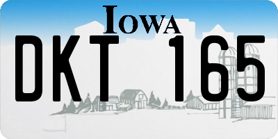 IA license plate DKT165