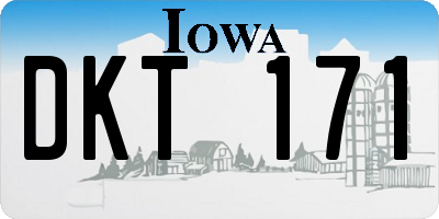 IA license plate DKT171