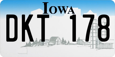 IA license plate DKT178