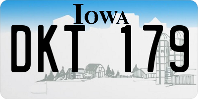 IA license plate DKT179