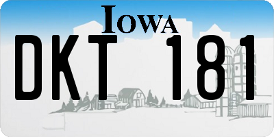 IA license plate DKT181