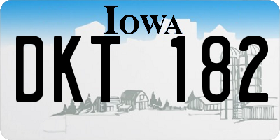 IA license plate DKT182