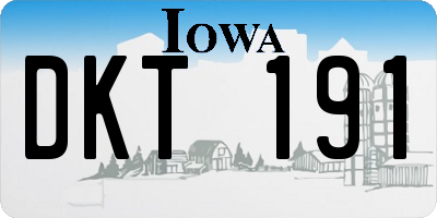 IA license plate DKT191