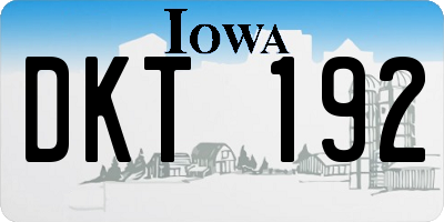 IA license plate DKT192