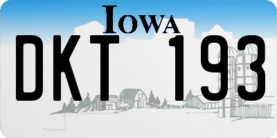 IA license plate DKT193