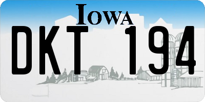 IA license plate DKT194