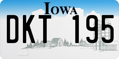 IA license plate DKT195