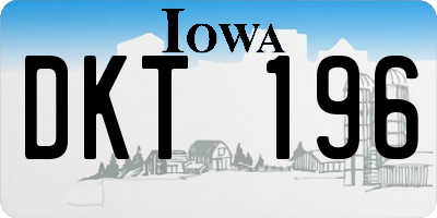 IA license plate DKT196