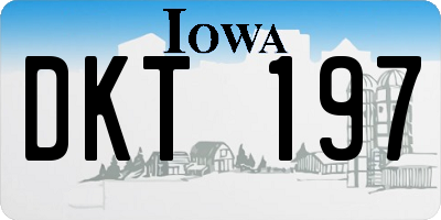 IA license plate DKT197