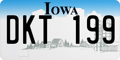 IA license plate DKT199