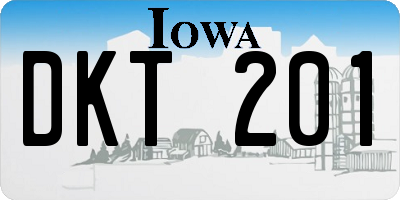 IA license plate DKT201