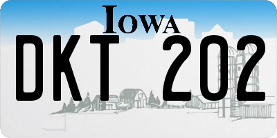 IA license plate DKT202
