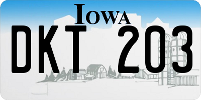 IA license plate DKT203