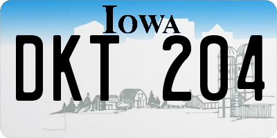 IA license plate DKT204