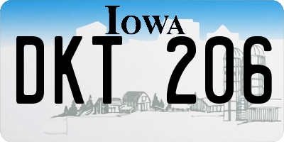 IA license plate DKT206