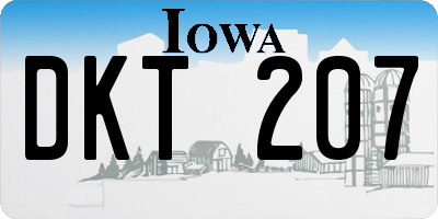 IA license plate DKT207