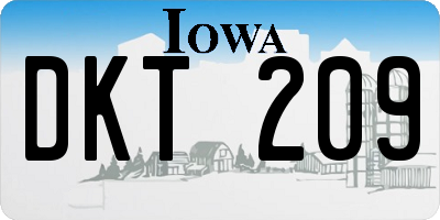 IA license plate DKT209