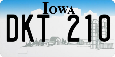 IA license plate DKT210