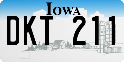IA license plate DKT211