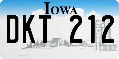 IA license plate DKT212