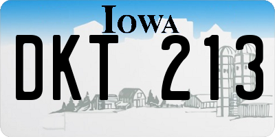 IA license plate DKT213
