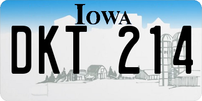 IA license plate DKT214