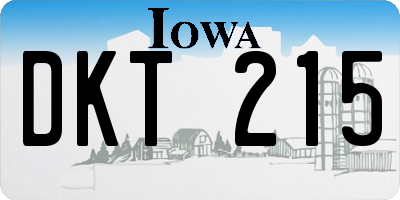IA license plate DKT215