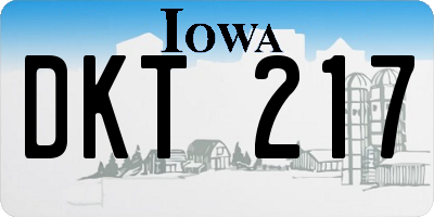 IA license plate DKT217