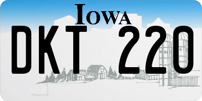 IA license plate DKT220
