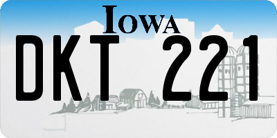IA license plate DKT221