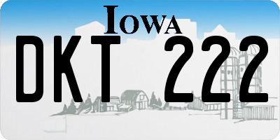IA license plate DKT222