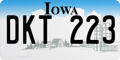 IA license plate DKT223