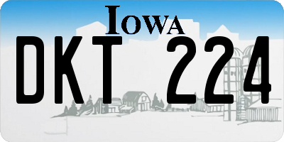 IA license plate DKT224